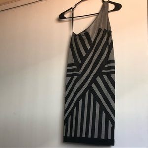 Bebe / Black Gray / Bandage/Bodycon Dress - M/L